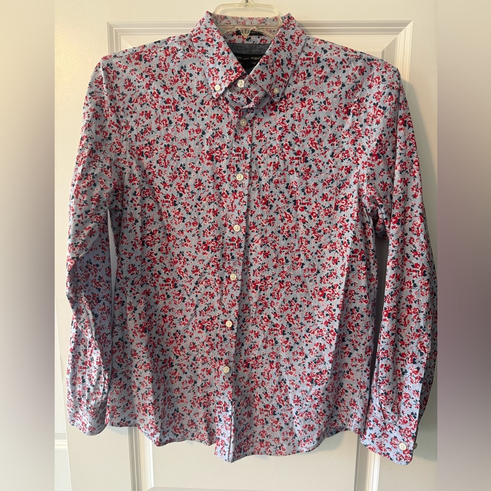 Banana Republic Button Down Floral Shirt Untucked Fit Size Medium